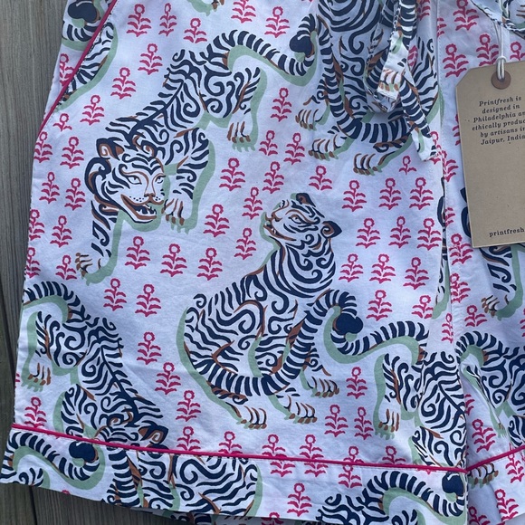 Printfresh Organic Cotton Tiger Queen Pajama Shorts - Picture 5 of 8